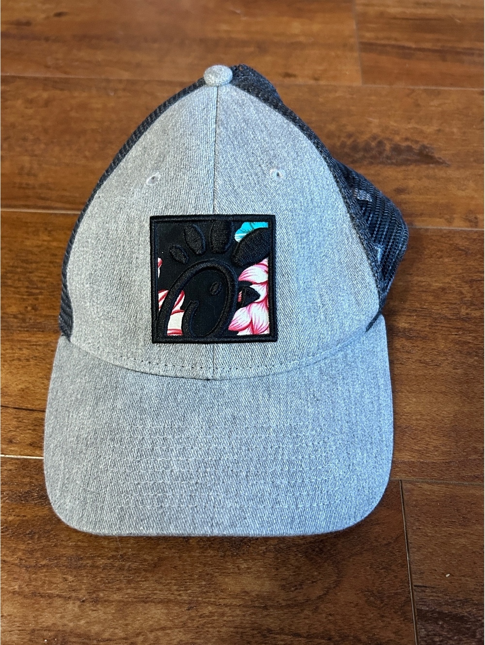 Chick-fil-A CFA JAX Gray and Black Floral Mesh Baseball Cap